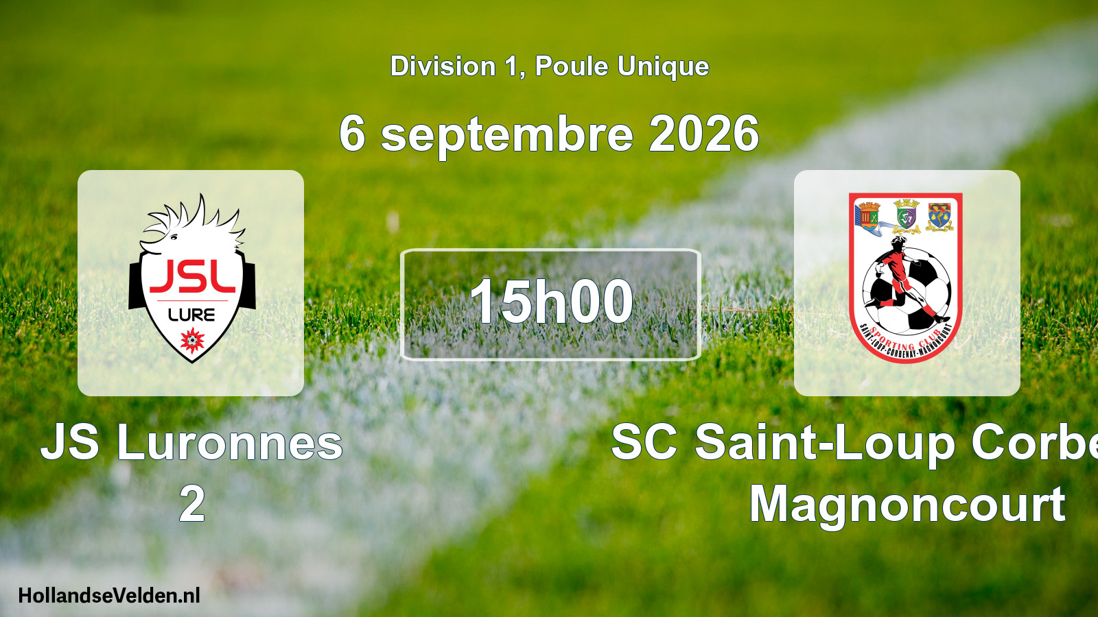 Scheduled Match: JS Luronnes 2 - SC Saint-Loup Corbenay Magnoncourt (6 September 2026)