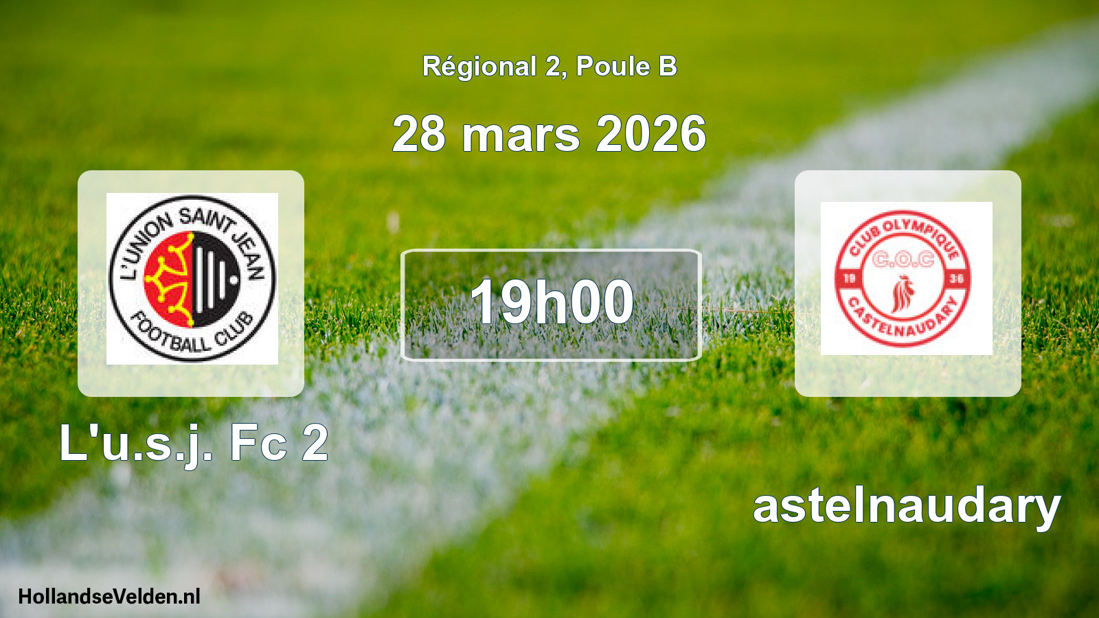 Geplande wedstrijd: L'u.s.j. Fc 2 - Castelnaudary (28 maart 2026)