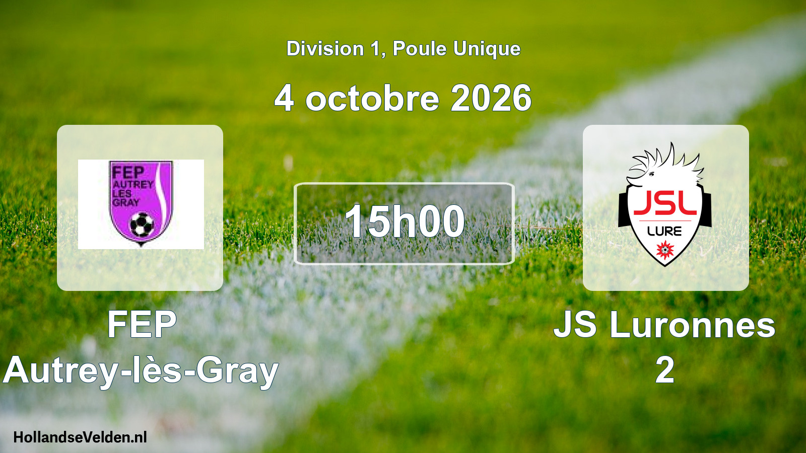 Match programmé: FEP Autrey-lès-Gray - JS Luronnes 2 (4 octobre 2026)
