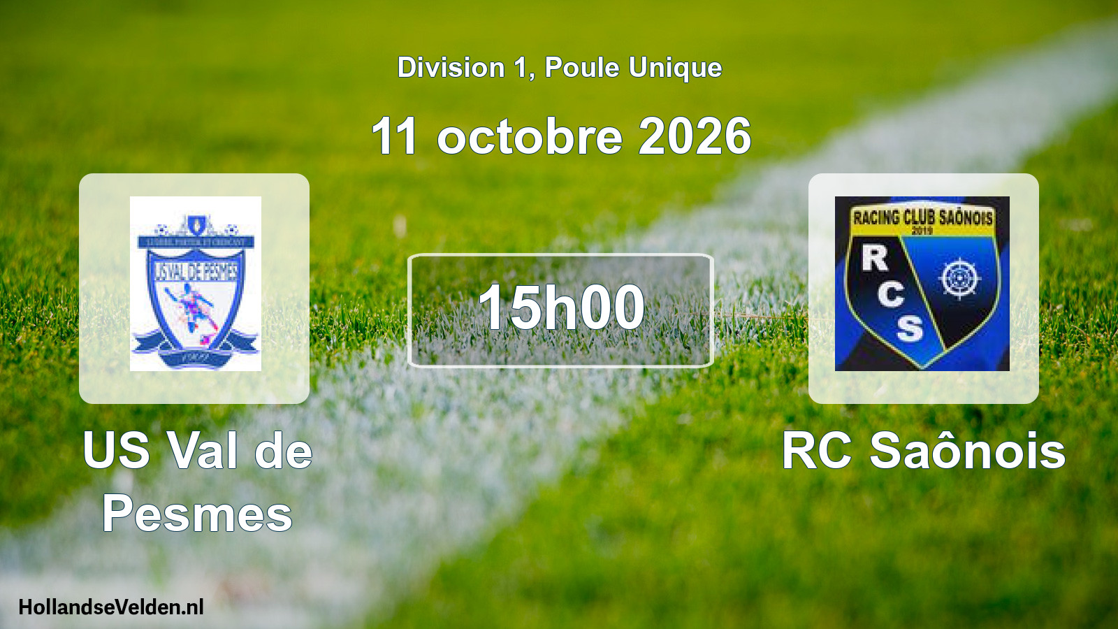 Scheduled Match: US Val de Pesmes - RC Saônois (11 October 2026)