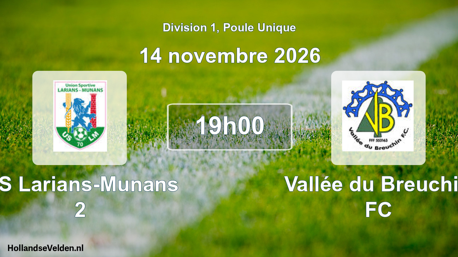 Scheduled Match: US Larians-Munans 2 - Vallée du Breuchin FC (14 November 2026)