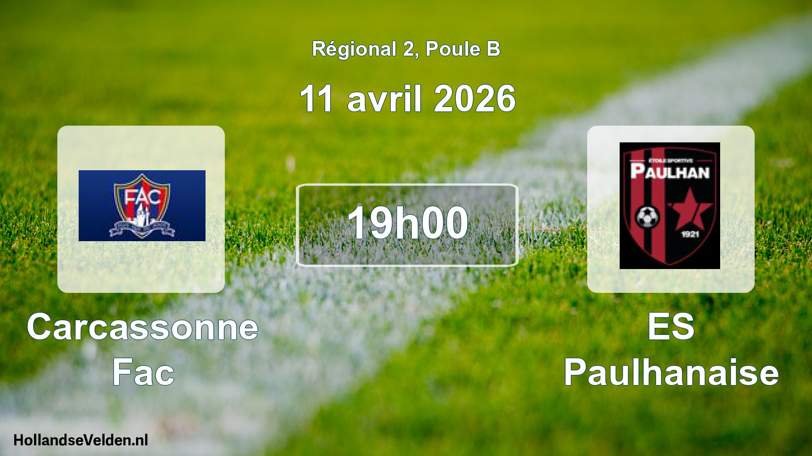 Geplande wedstrijd: Carcassonne Fac - ES Paulhanaise (11 avril 2026)