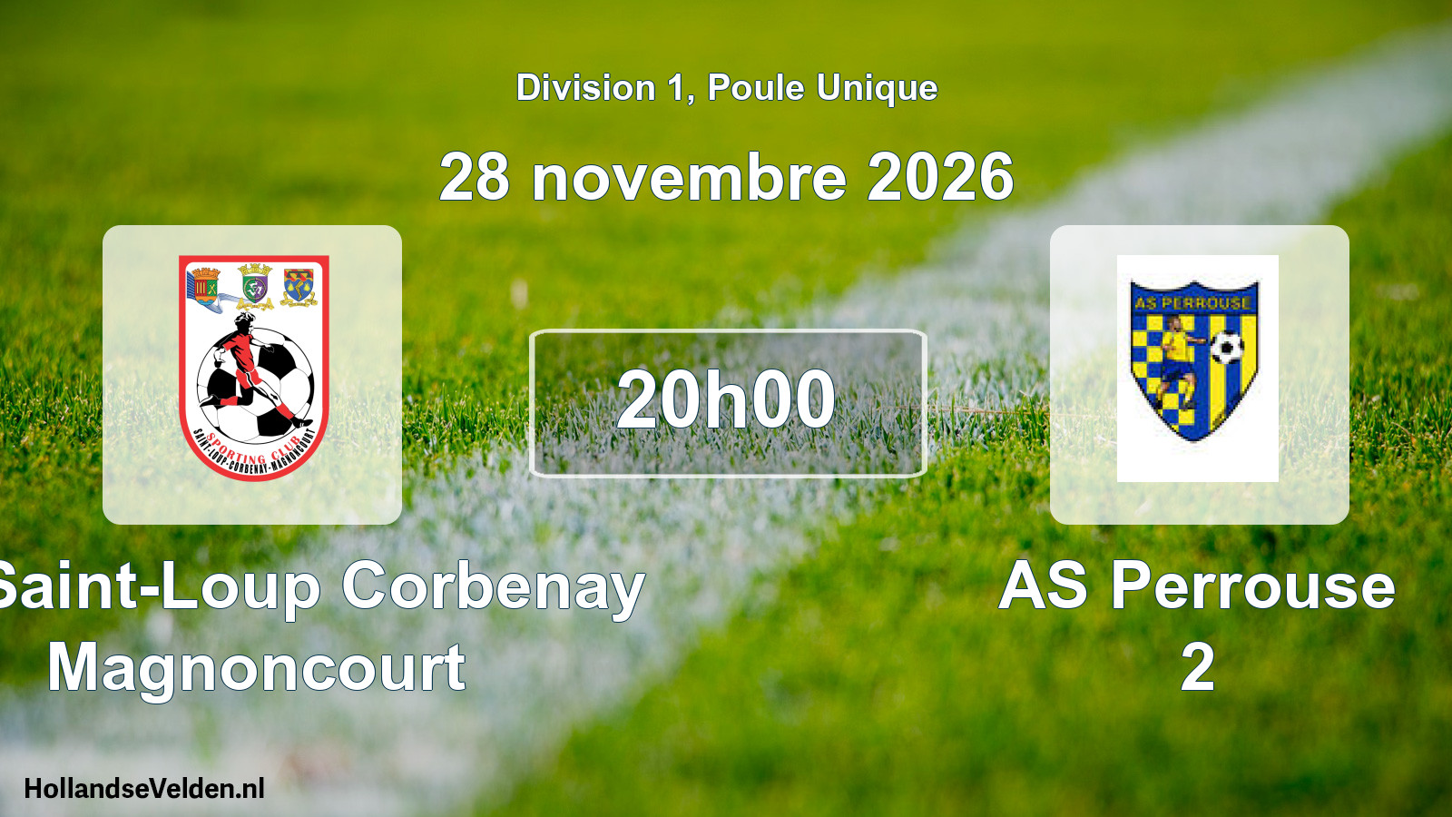 Scheduled Match: SC Saint-Loup Corbenay Magnoncourt - AS Perrouse 2 (28 November 2026)