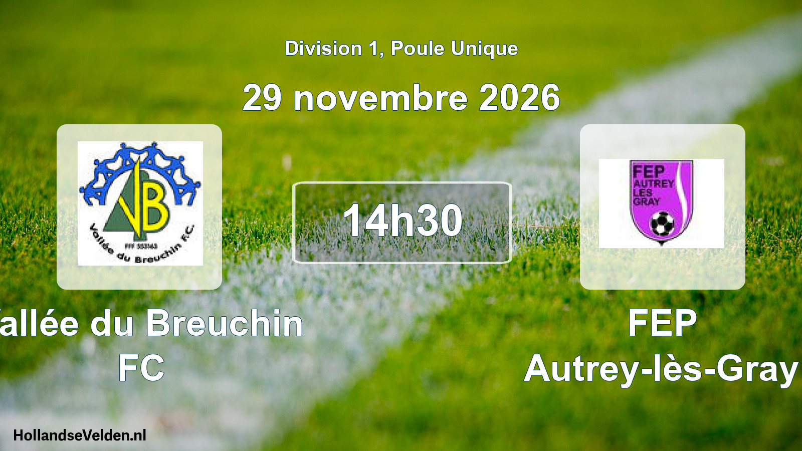 Scheduled Match: Vallée du Breuchin FC - FEP Autrey-lès-Gray (29 November 2026)