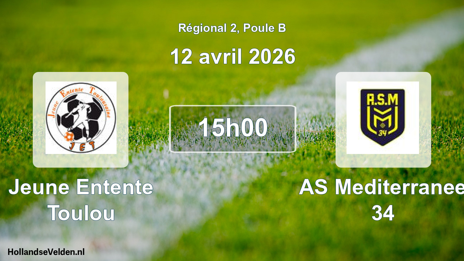 Scheduled Match: Jeune Entente Toulou - AS Mediterranee 34 (12 April 2026)