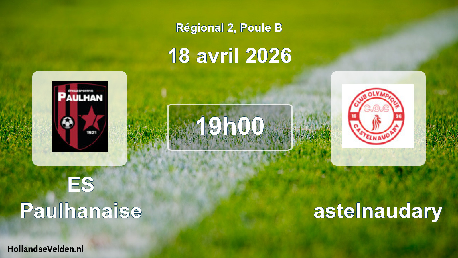 Geplande wedstrijd: ES Paulhanaise - Castelnaudary (18 avril 2026)