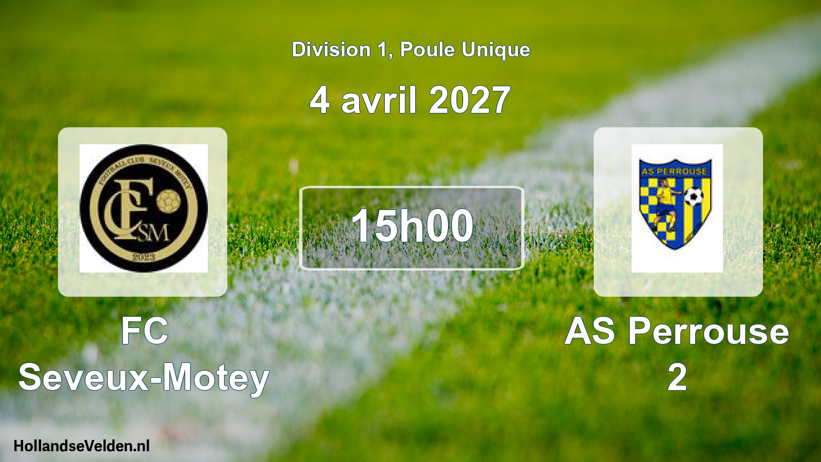 Geplande wedstrijd: FC Seveux-Motey - AS Perrouse 2 (4 april 2027)
