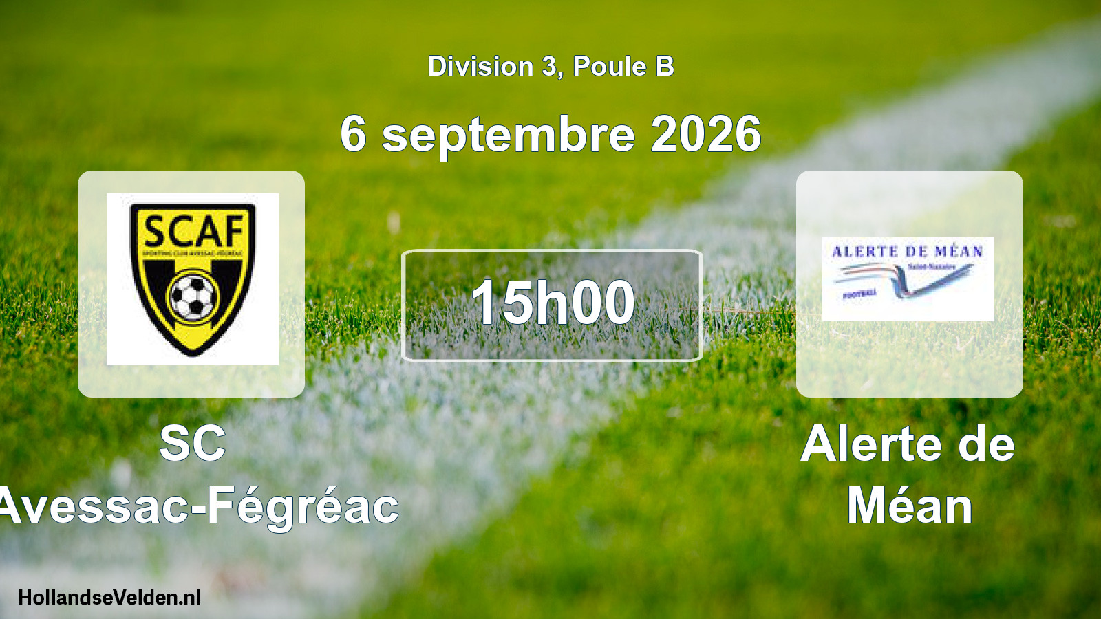 Scheduled Match: SC Avessac-Fégréac - Alerte de Méan (6 September 2026)