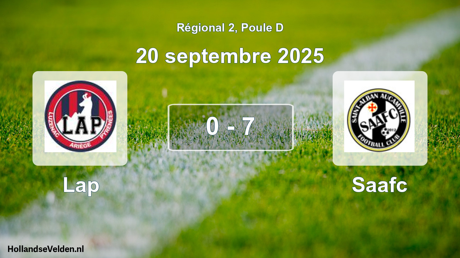 Gespeelde wedstrijd: Lap - Saafc 0 - 7 (20 septembre 2025)