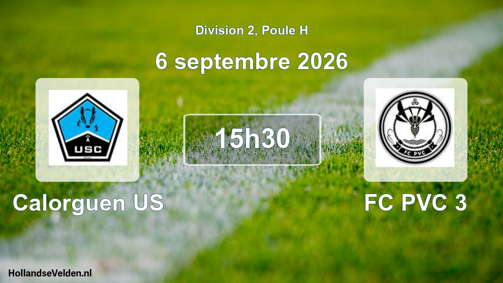Match programmé: Calorguen US - FC PVC 3 (6 septembre 2026)