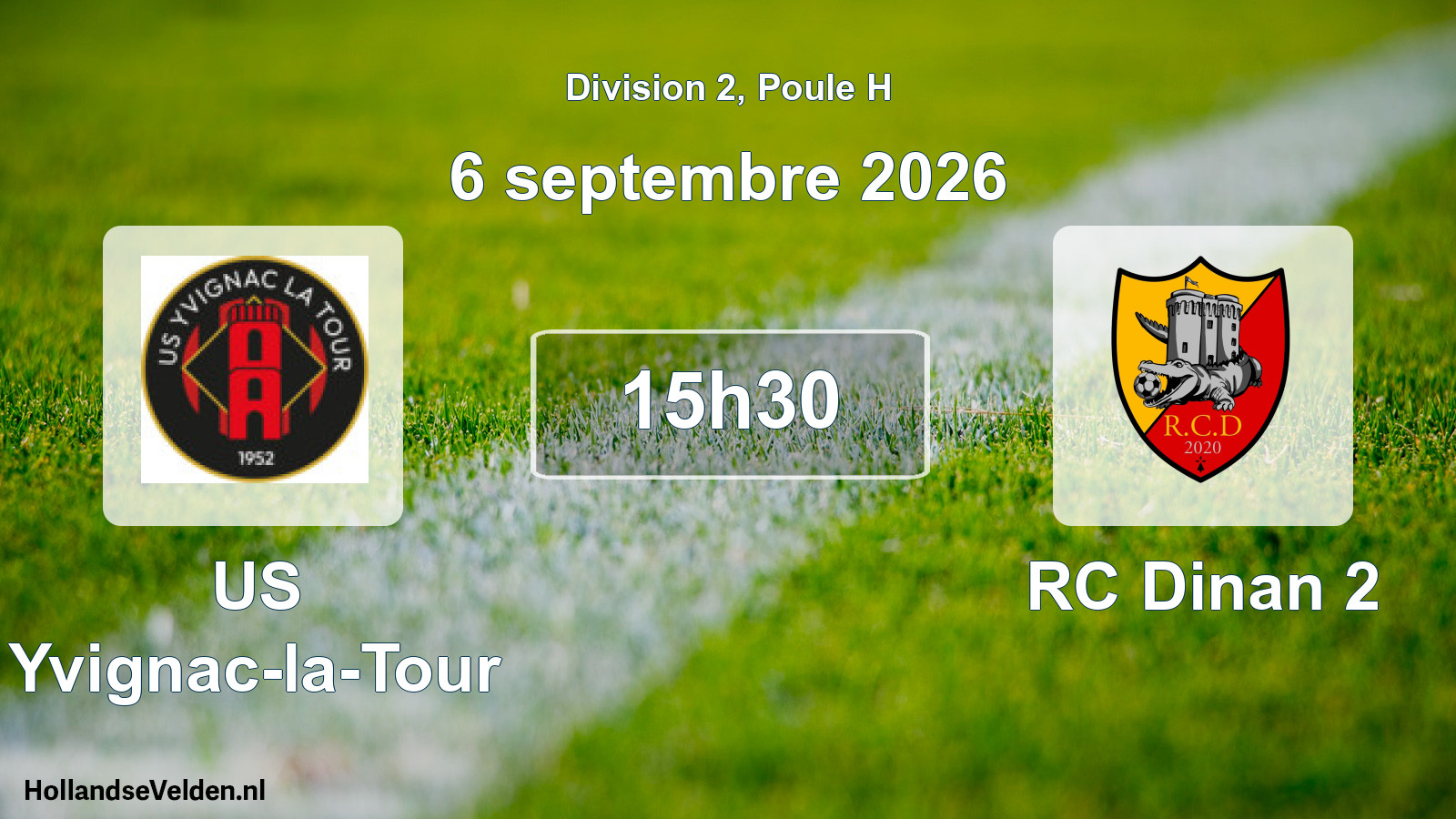 Match programmé: US Yvignac-la-Tour - RC Dinan 2 (6 septembre 2026)