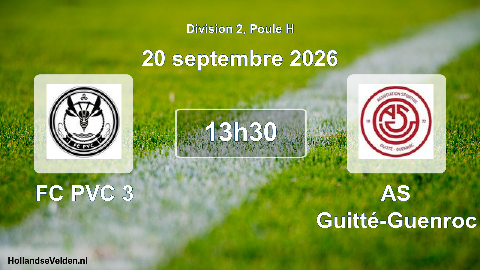 Match programmé: FC PVC 3 - AS Guitté-Guenroc (20 septembre 2026)