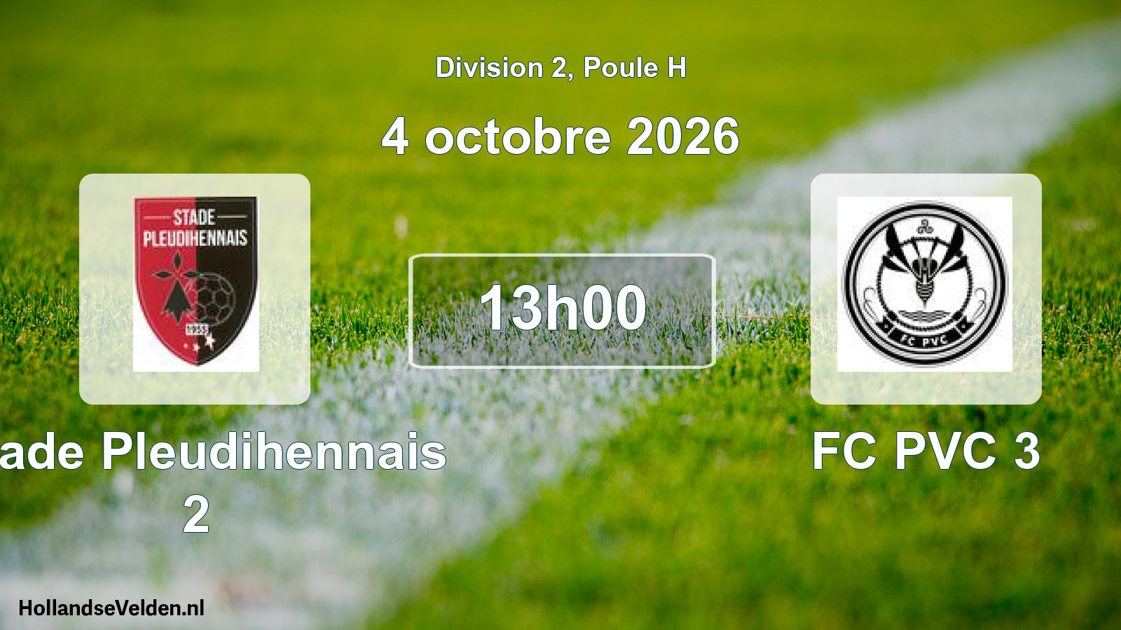 Match programmé: Stade Pleudihennais 2 - FC PVC 3 (4 octobre 2026)