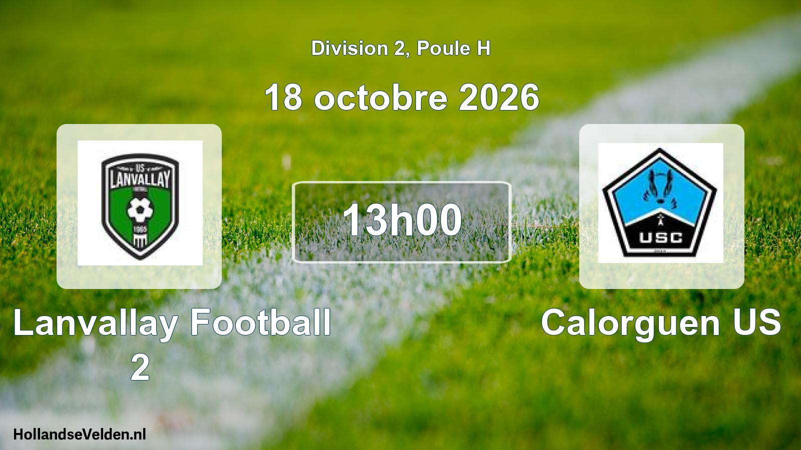 Match programmé: US Lanvallay Football 2 - Calorguen US (18 octobre 2026)