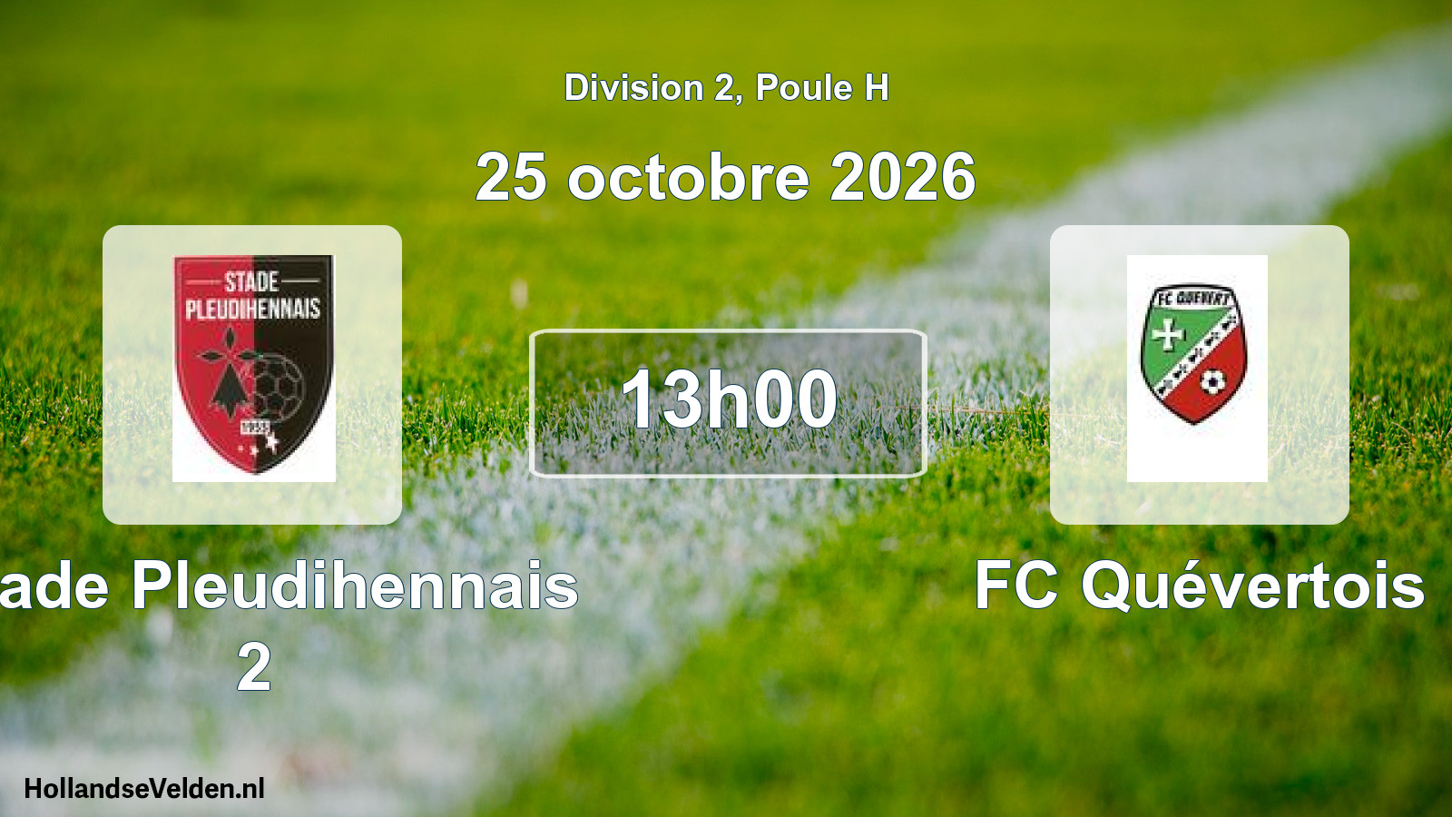 Match programmé: Stade Pleudihennais 2 - FC Quévertois (25 octobre 2026)