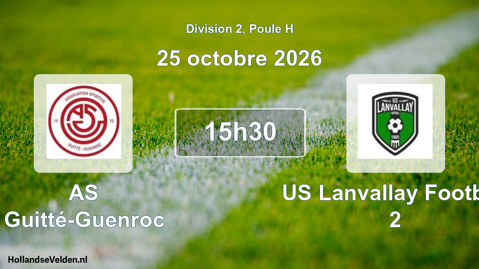 Match programmé: AS Guitté-Guenroc - US Lanvallay Football 2 (25 octobre 2026)