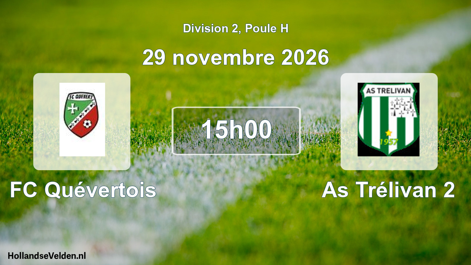 Match programmé: FC Quévertois - As Trélivan 2 (29 novembre 2026)