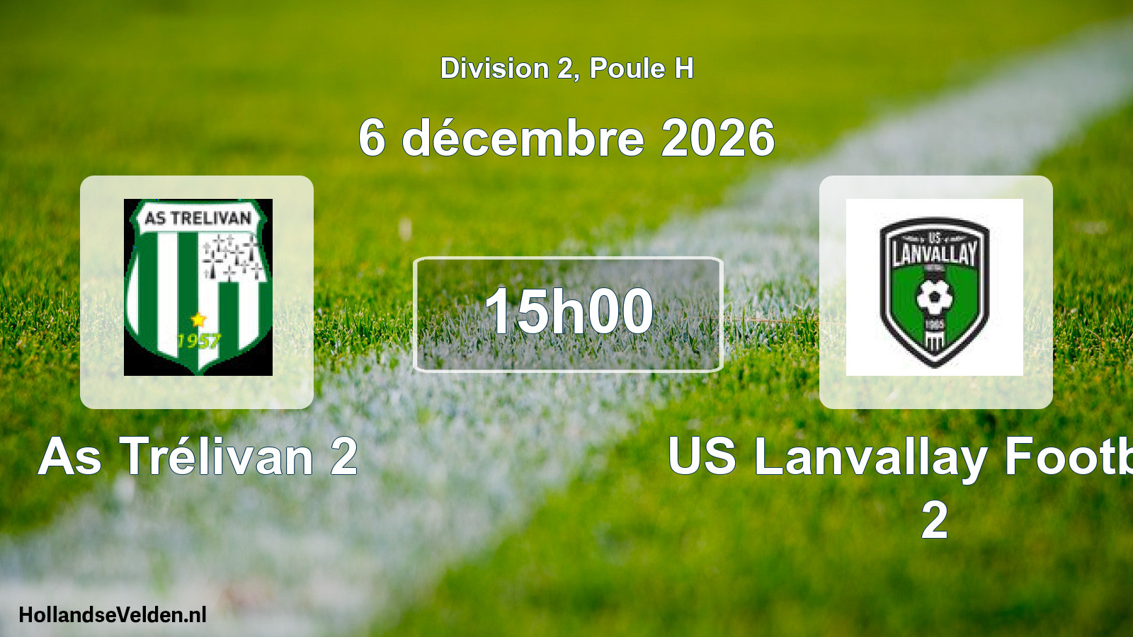 Match programmé: As Trélivan 2 - US Lanvallay Football 2 (6 décembre 2026)