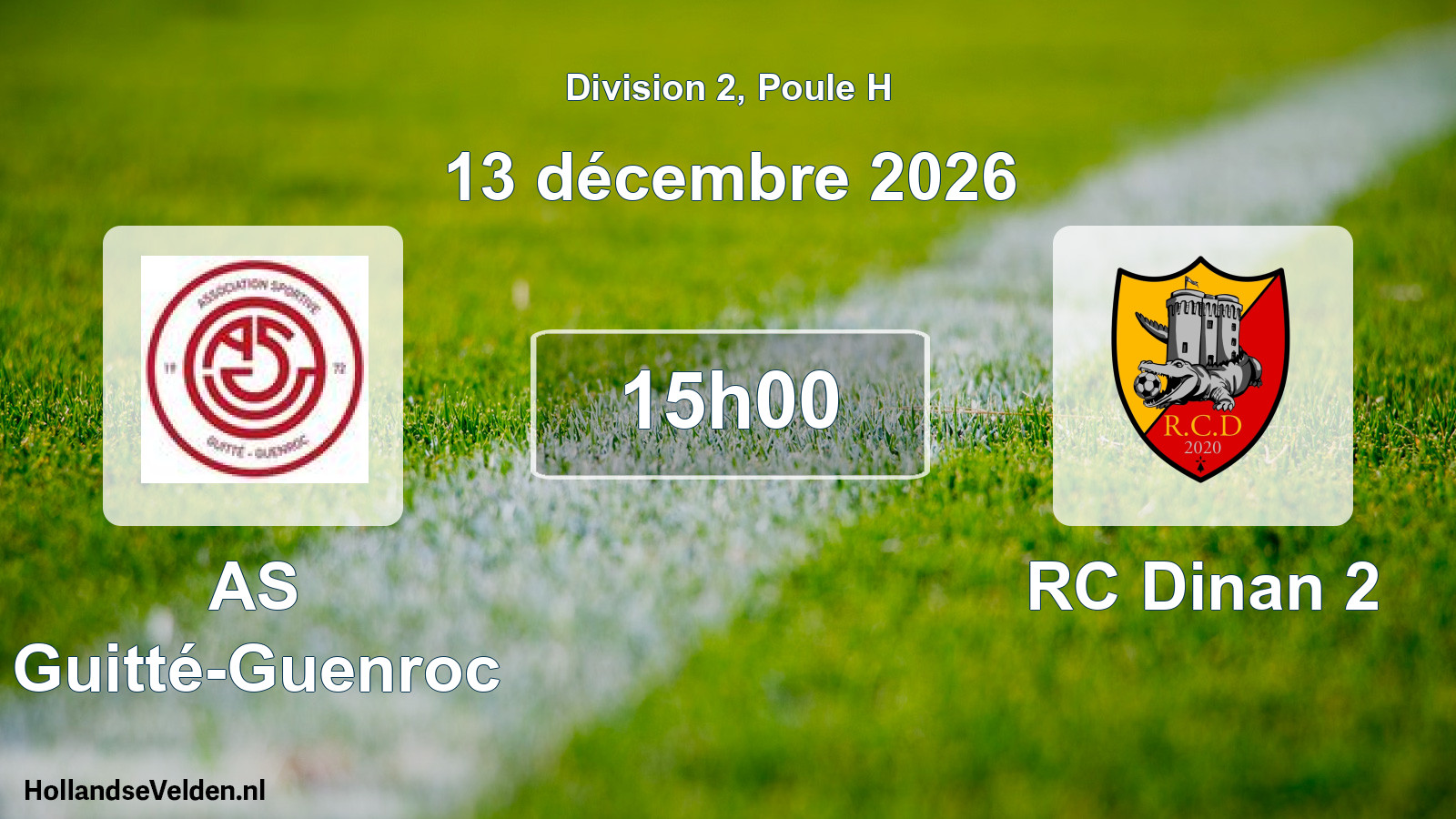 Match programmé: AS Guitté-Guenroc - RC Dinan 2 (13 décembre 2026)