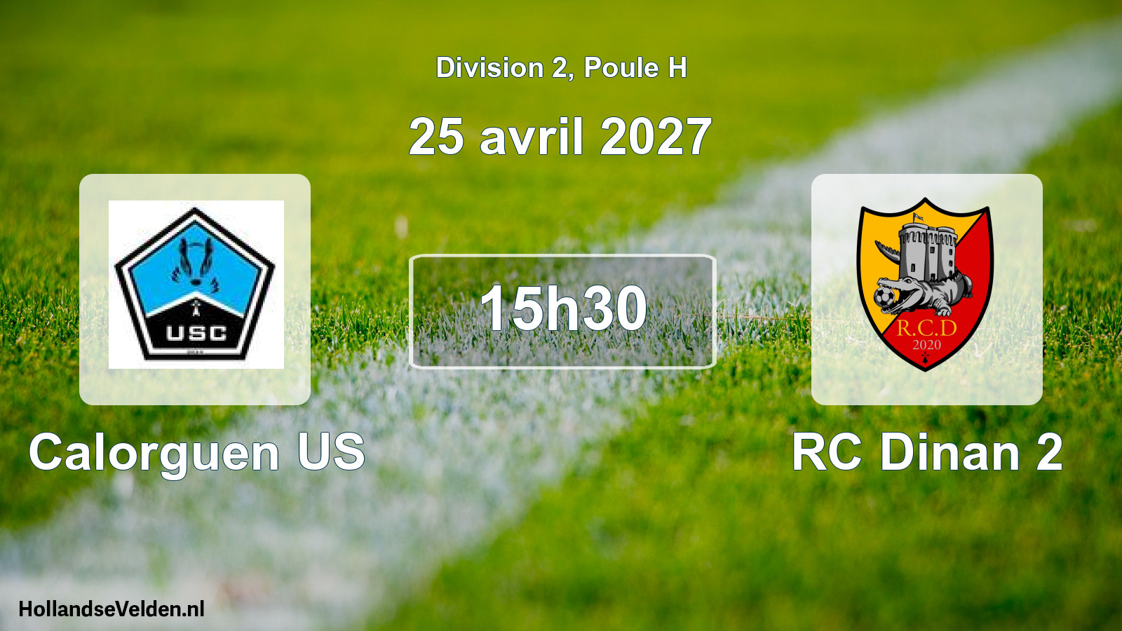Match programmé: Calorguen US - RC Dinan 2 (25 avril 2027)