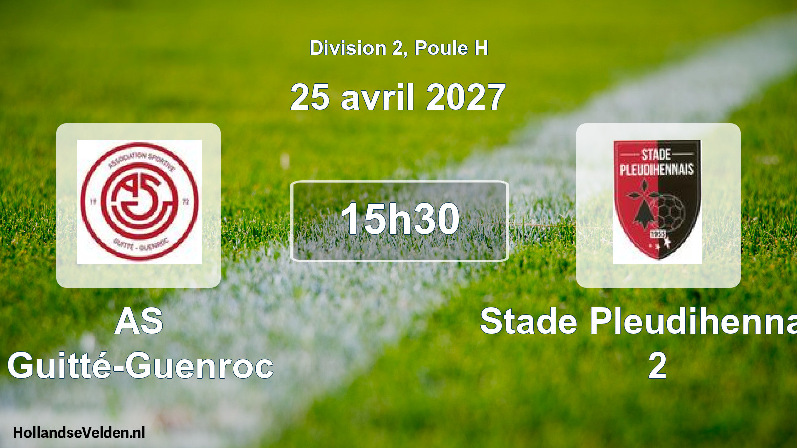 Match programmé: AS Guitté-Guenroc - Stade Pleudihennais 2 (25 avril 2027)