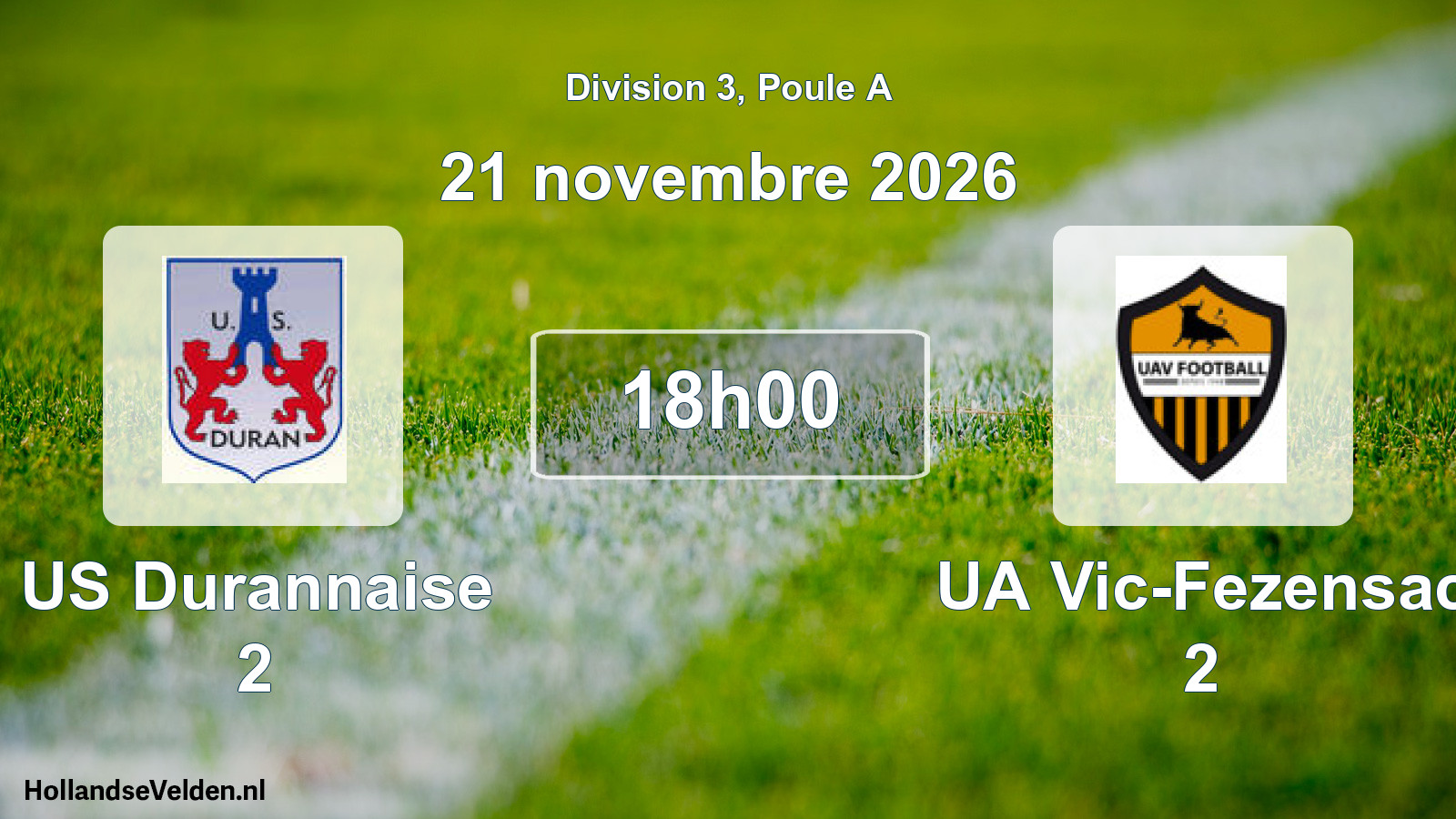 Match programmé: US Durannaise 2 - UA Vic-Fezensac 2 (21 novembre 2026)