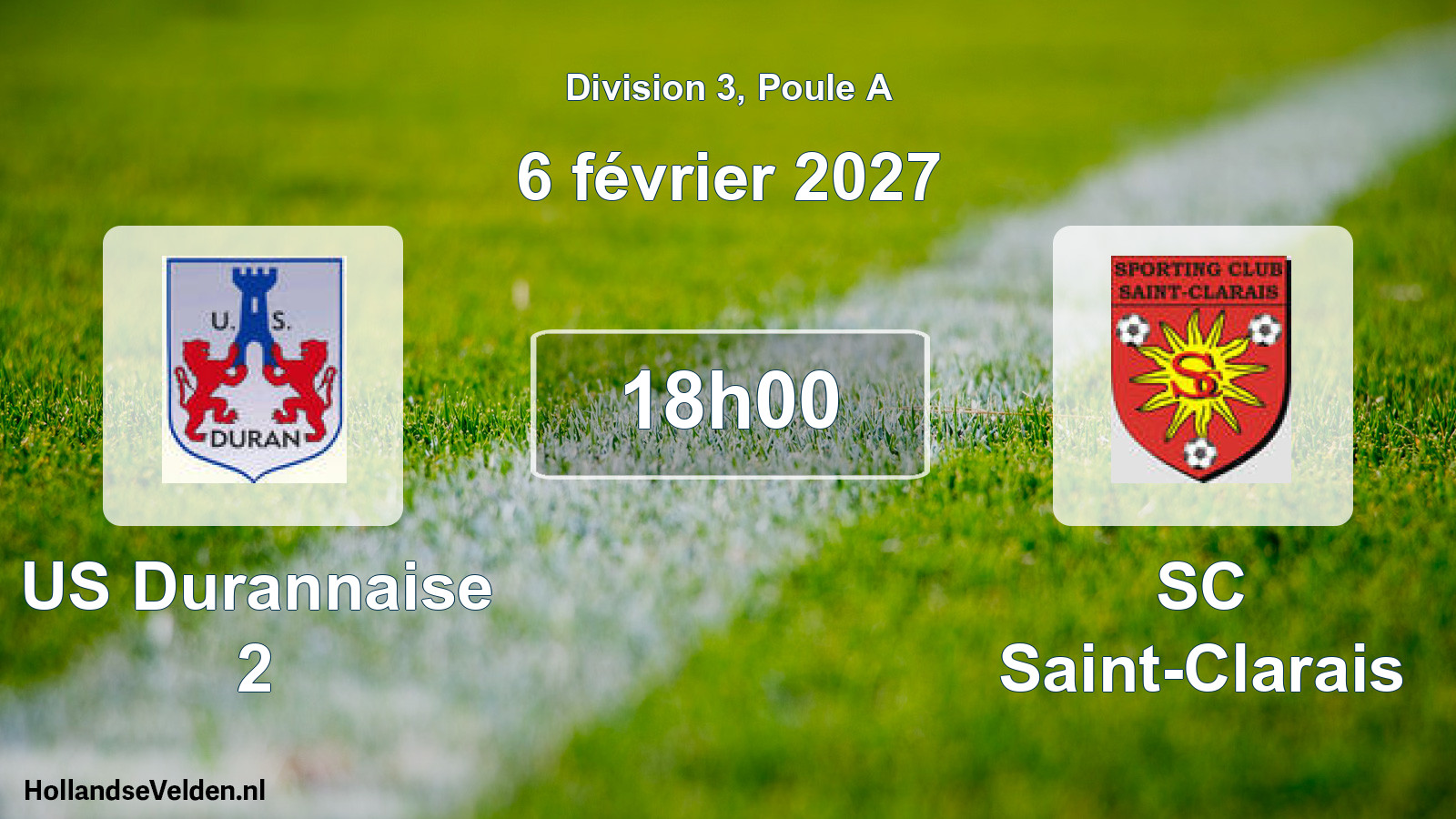 Match programmé: US Durannaise 2 - SC Saint-Clarais (6 février 2027)