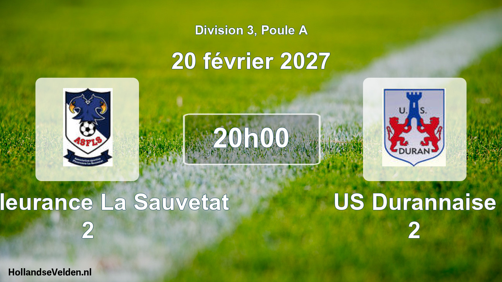 Match programmé: AS Fleurance La Sauvetat 2 - US Durannaise 2 (20 février 2027)