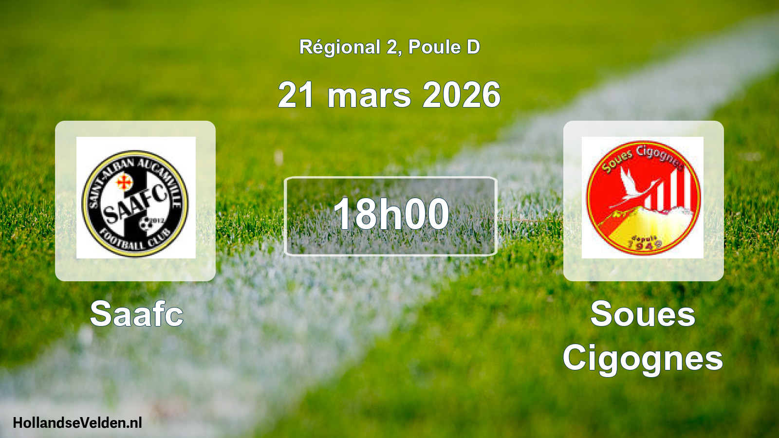 Geplande wedstrijd: Saafc - Soues Cigognes (21 maart 2026)