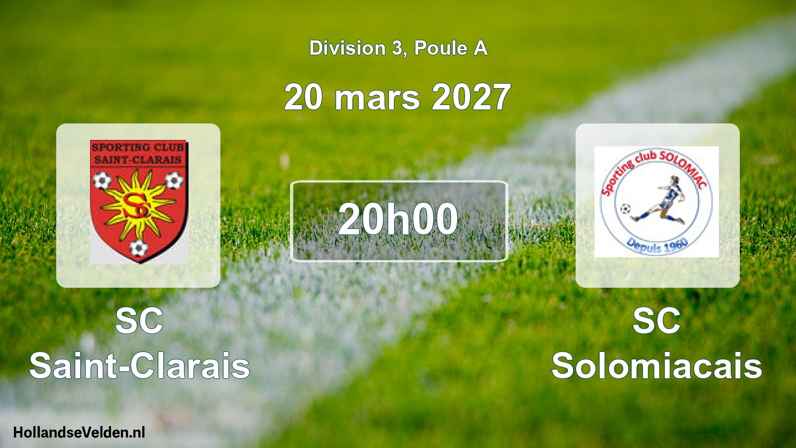 Match programmé: SC Saint-Clarais - SC Solomiacais (20 mars 2027)