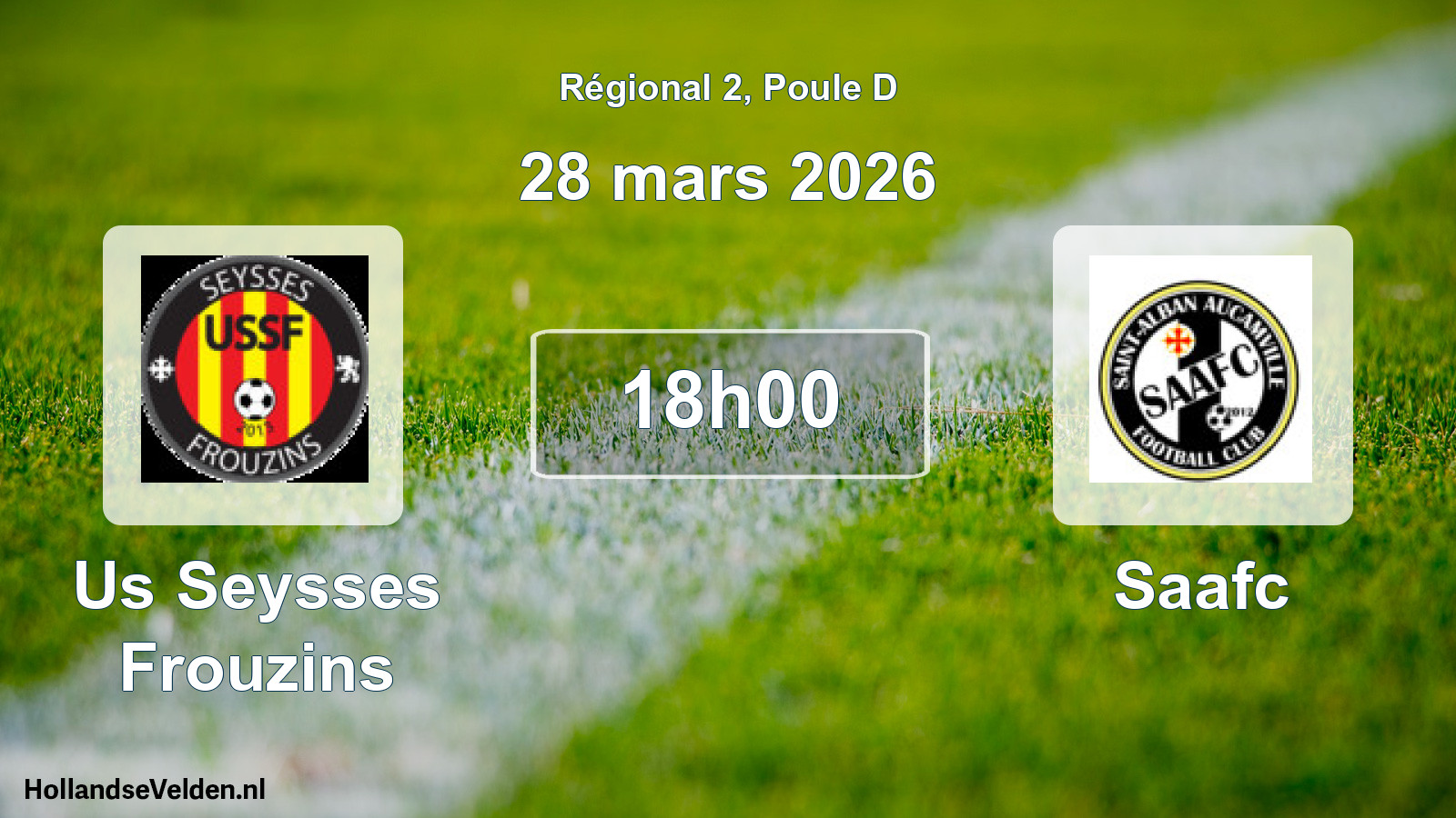 Geplande wedstrijd: Us Seysses Frouzins - Saafc (28 mars 2026)