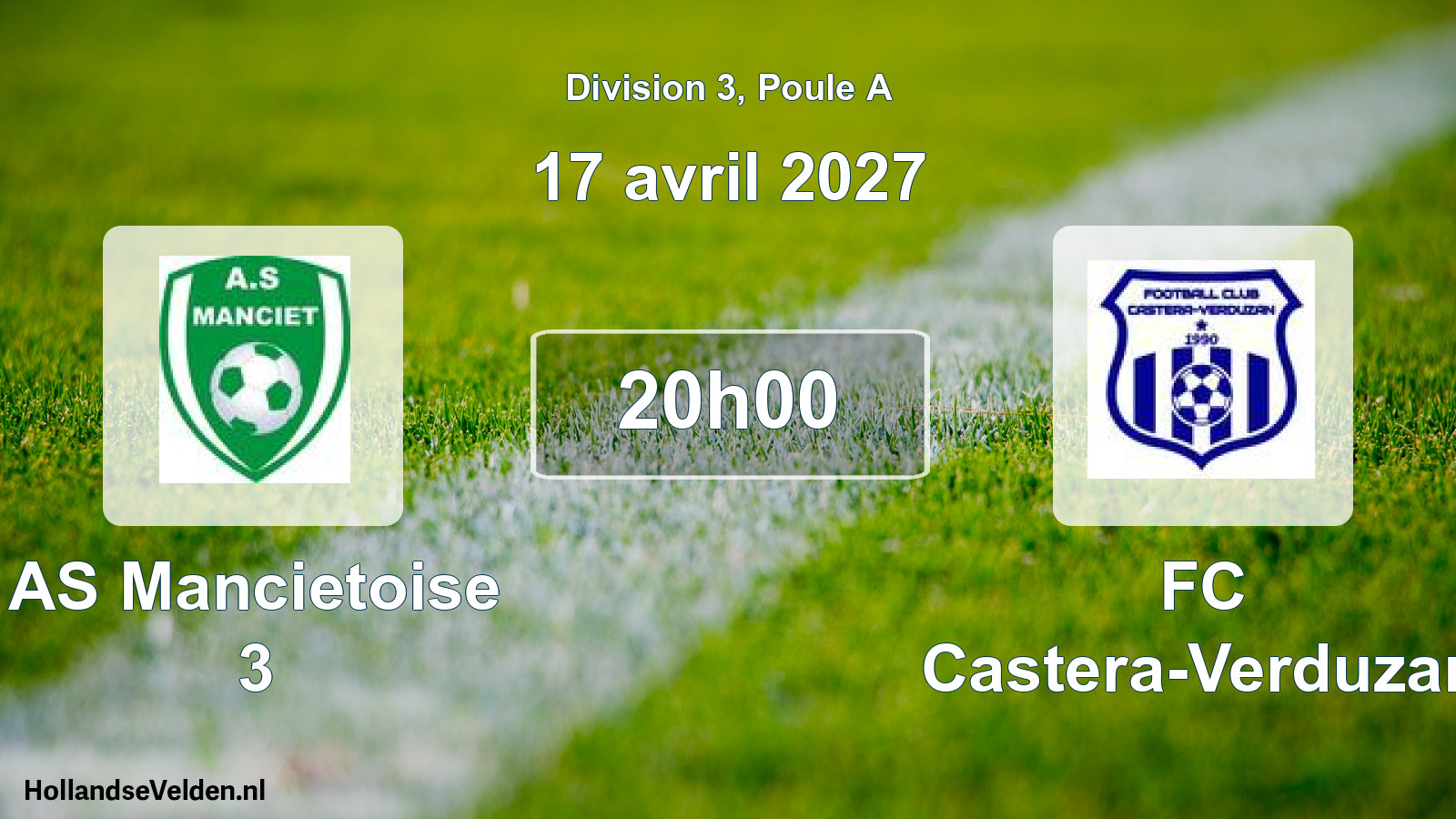 Match programmé: AS Mancietoise 3 - FC Castera-Verduzan (17 avril 2027)