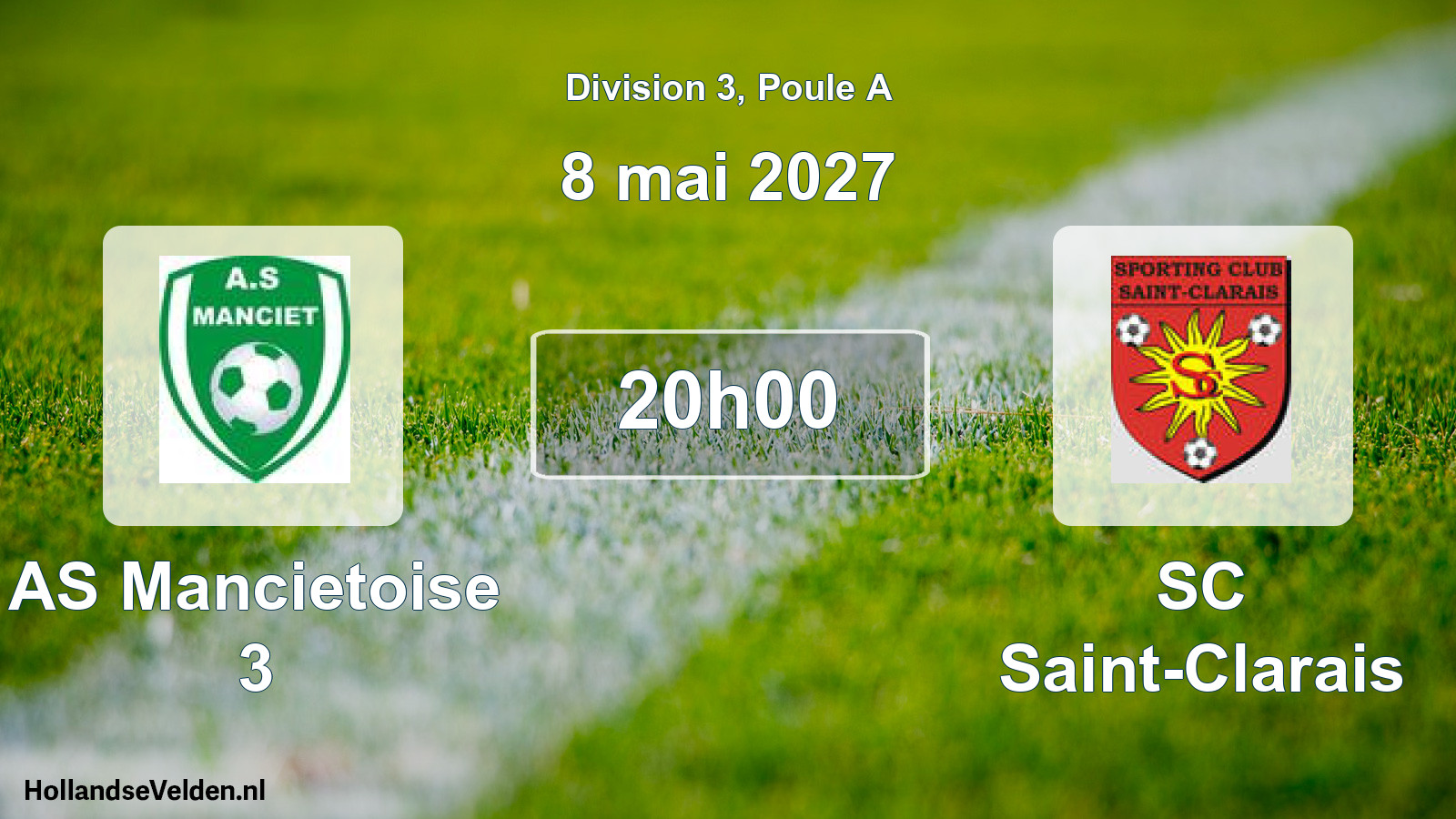 Match programmé: AS Mancietoise 3 - SC Saint-Clarais (8 mai 2027)