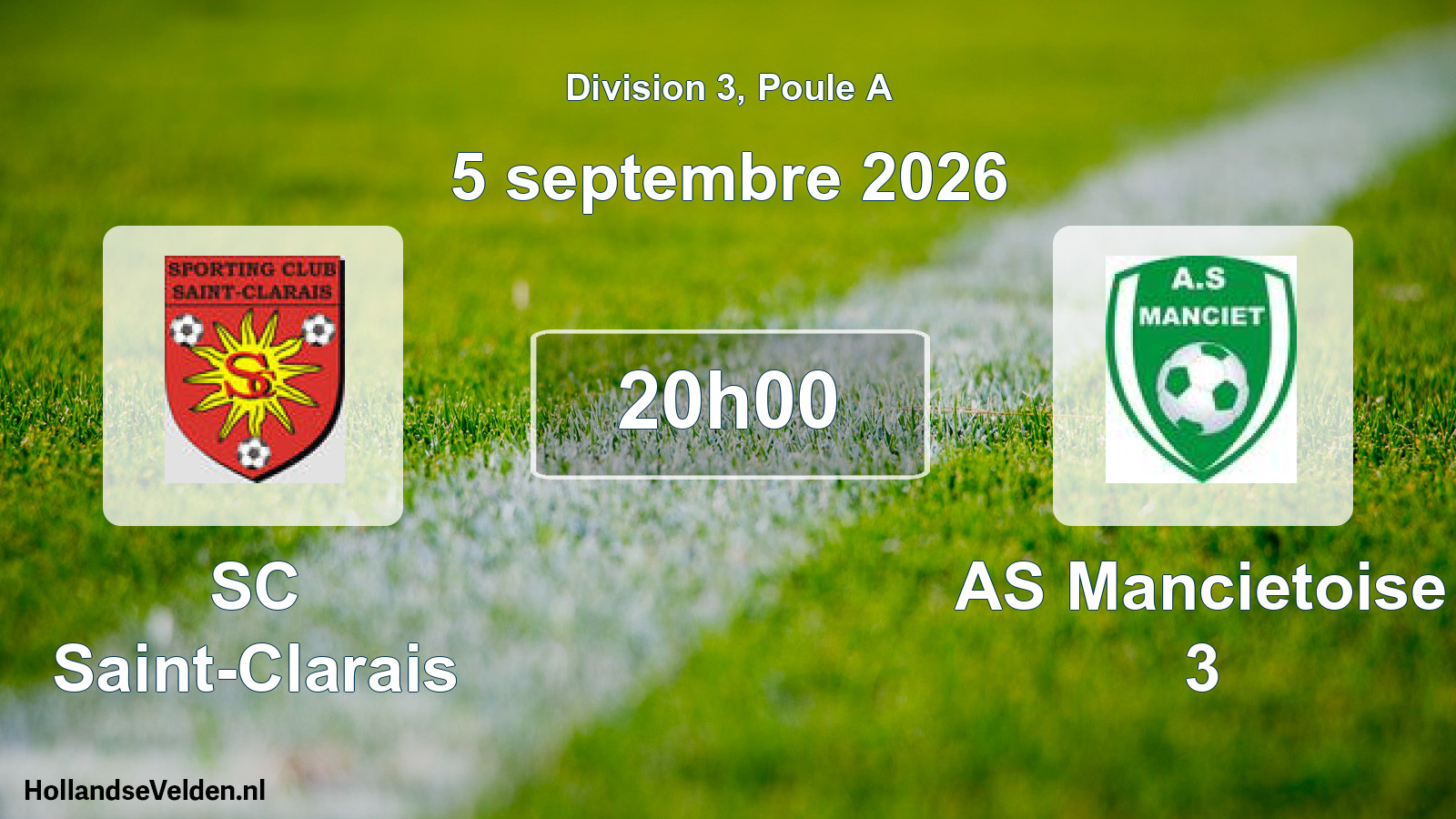 Scheduled Match: SC Saint-Clarais - AS Mancietoise 3 (5 September 2026)