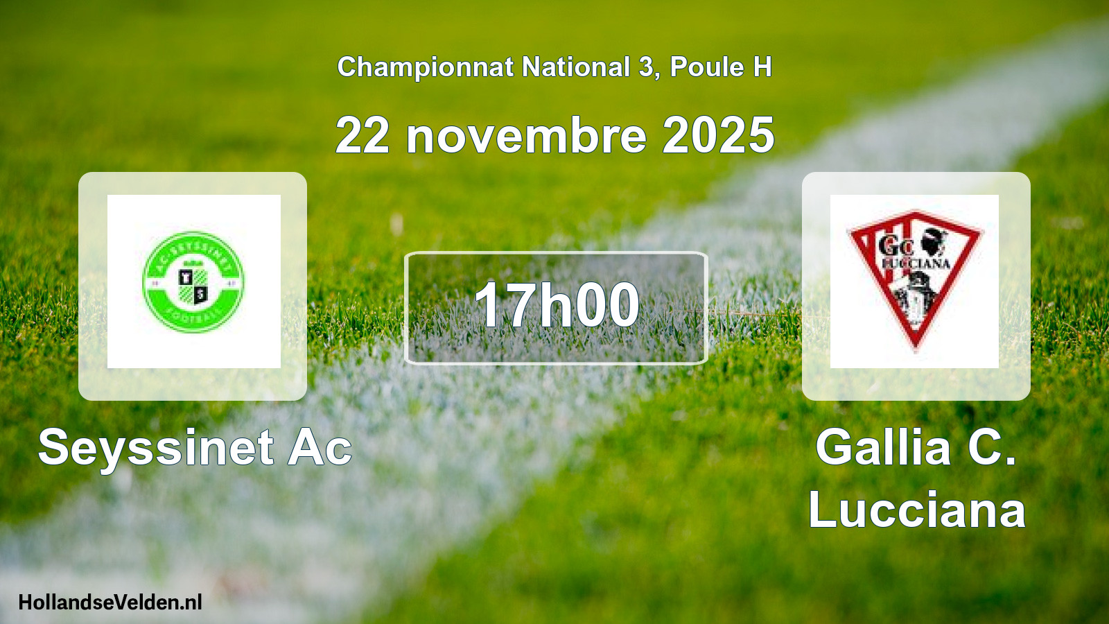 Scheduled Match: Seyssinet Ac - Gallia C. Lucciana (22 November 2025)