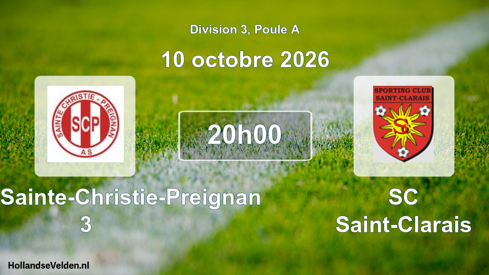 Match programmé: SCP AS Sainte-Christie-Preignan 3 - SC Saint-Clarais (10 octobre 2026)