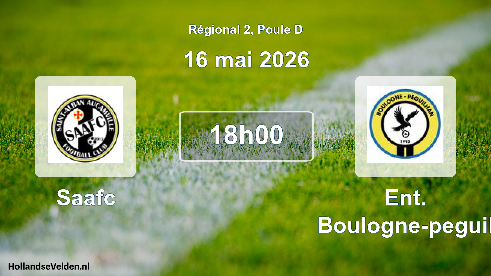 Geplande wedstrijd: Saafc - Ent. Boulogne-peguil (16 mei 2026)