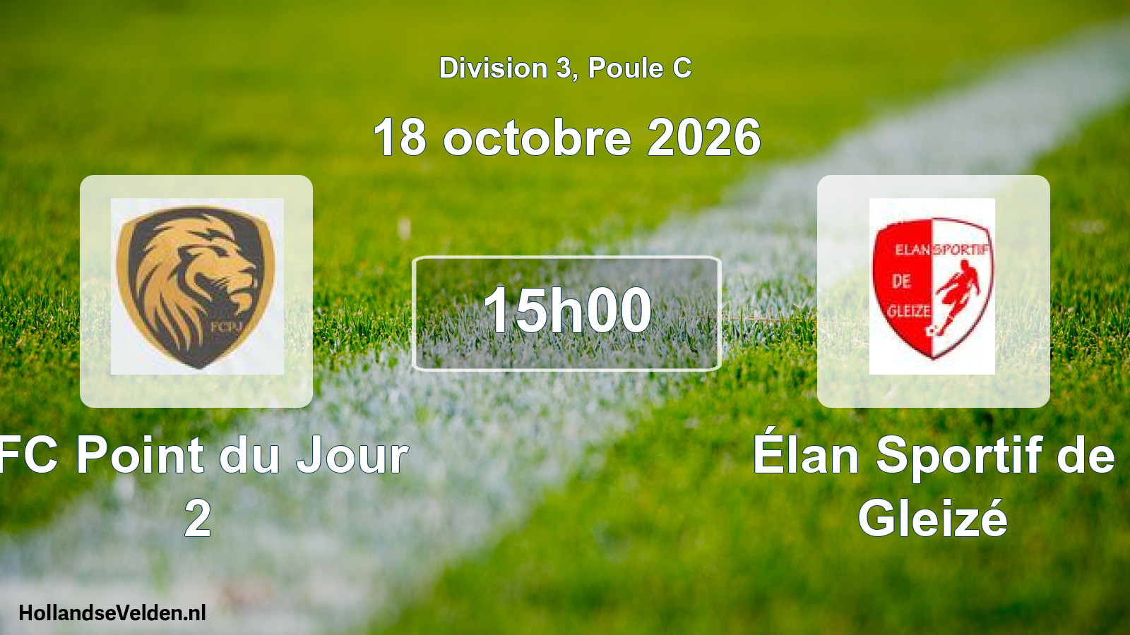 Scheduled Match: FC Point du Jour 2 - Élan Sportif de Gleizé (18 October 2026)