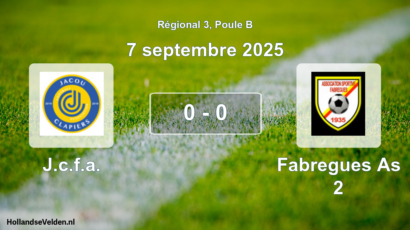 Gespeelde wedstrijd: J.c.f.a. - Fabregues As 2 0 - 0 (7 september 2025)