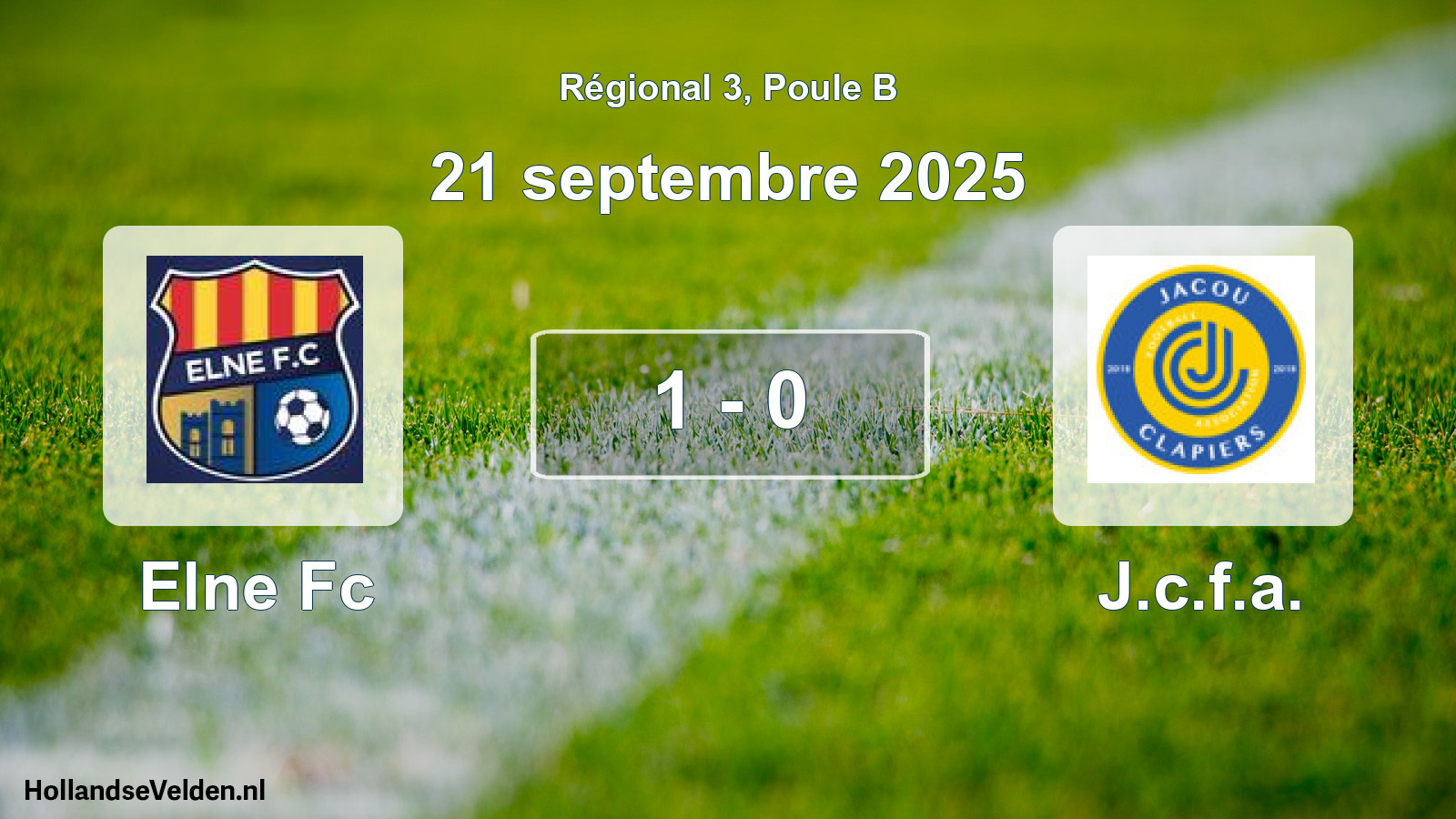 Gespeelde wedstrijd: Elne Fc - J.c.f.a. 1 - 0 (21 septembre 2025)