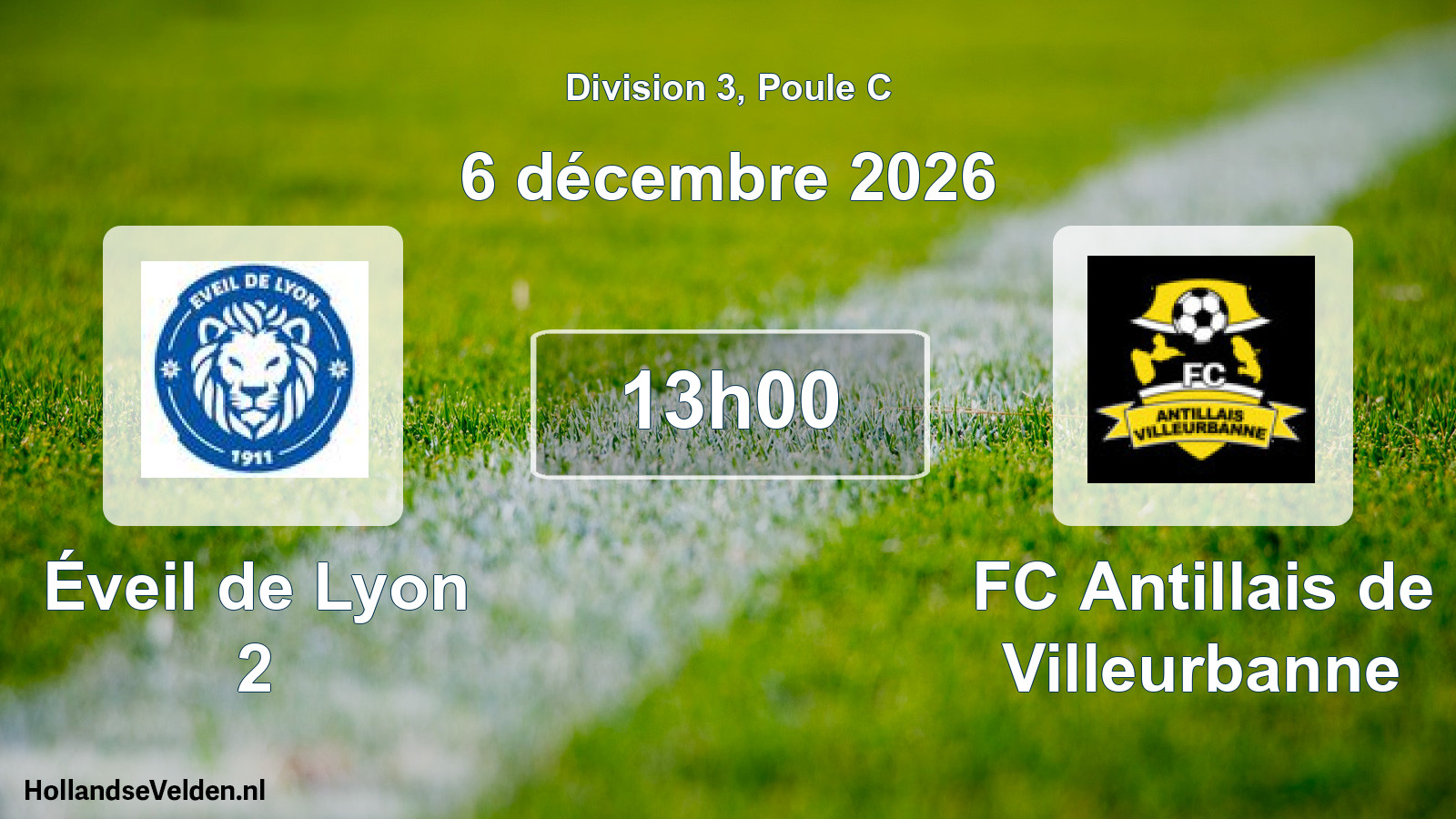 Scheduled Match: Éveil de Lyon 2 - FC Antillais de Villeurbanne (6 December 2026)