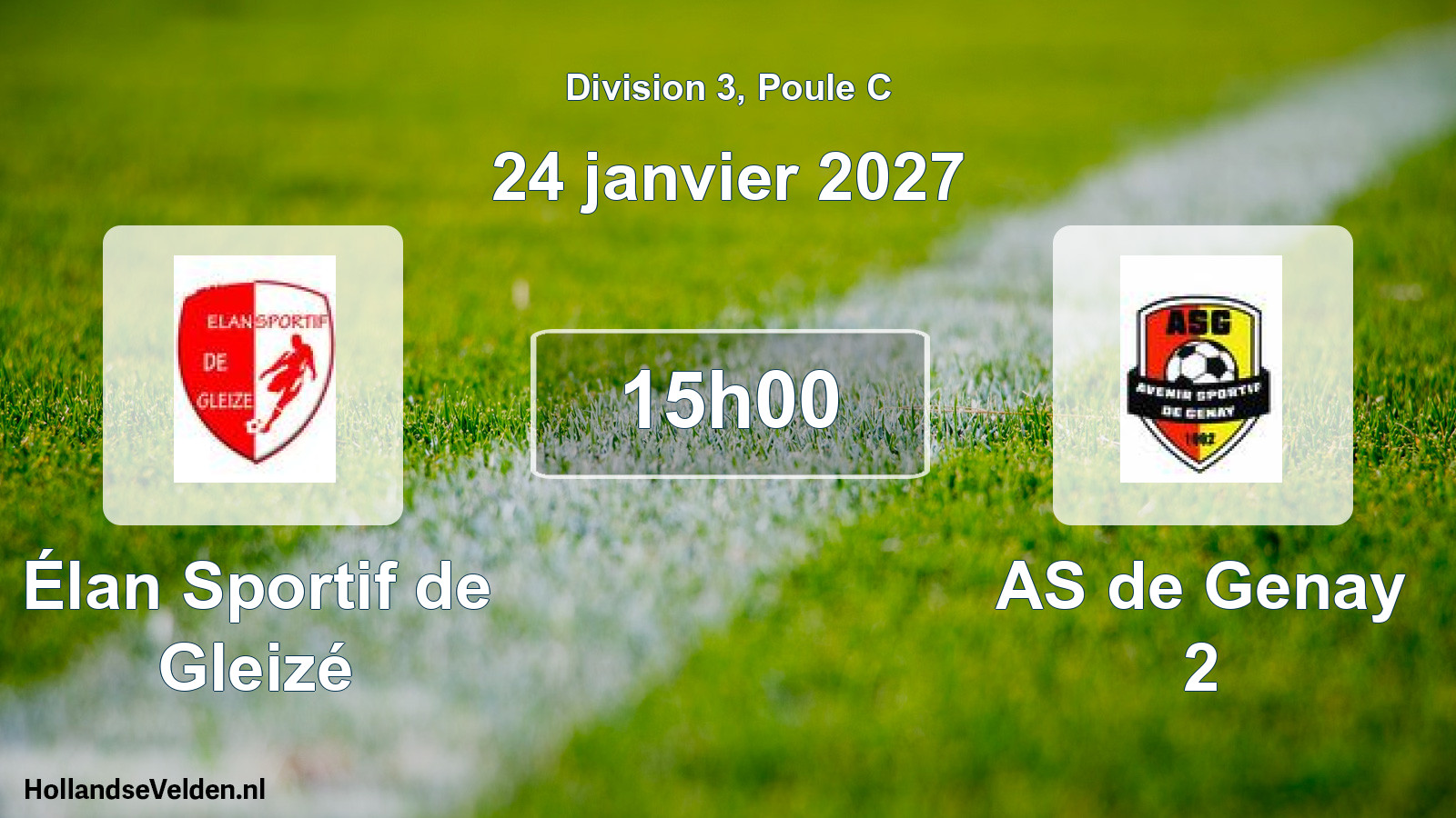 Match programmé: Élan Sportif de Gleizé - AS de Genay 2 (24 janvier 2027)