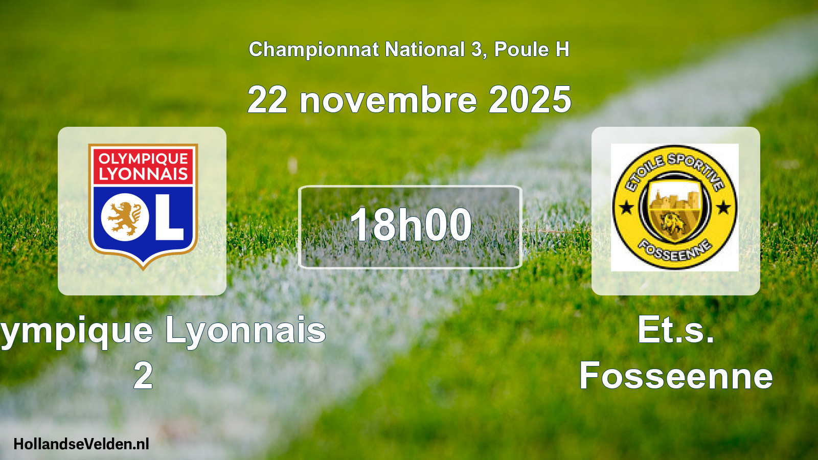 Scheduled Match: Olympique Lyonnais 2 - Et.s. Fosseenne (22 November 2025)
