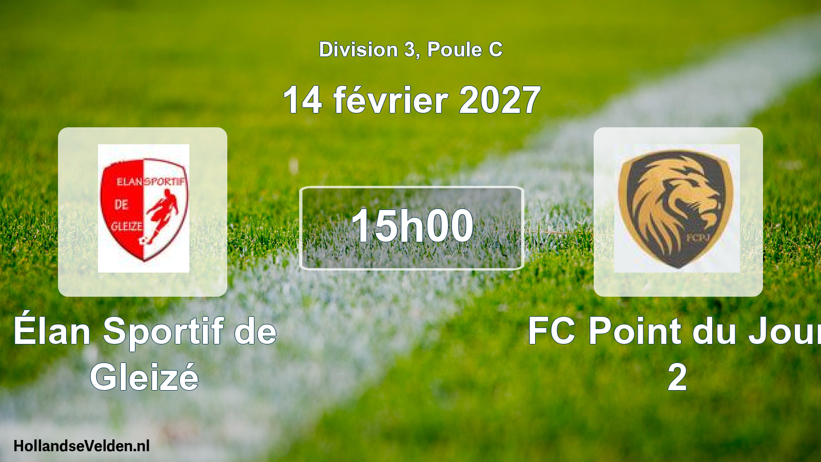 Scheduled Match: Élan Sportif de Gleizé - FC Point du Jour 2 (14 February 2027)