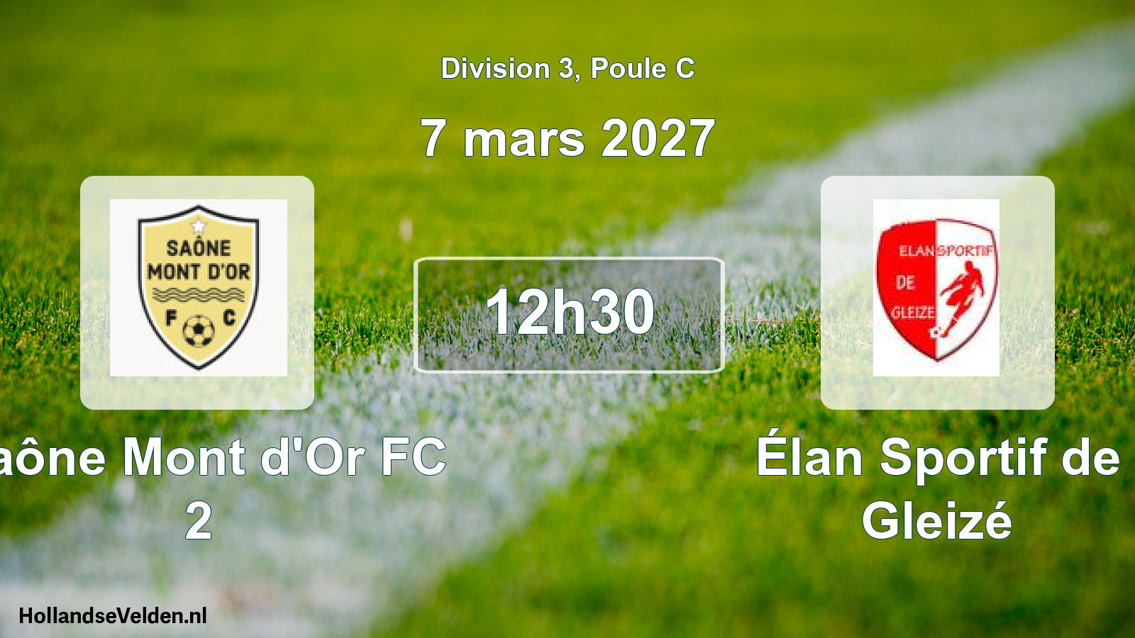 Scheduled Match: Saône Mont d'Or FC 2 - Élan Sportif de Gleizé (7 March 2027)