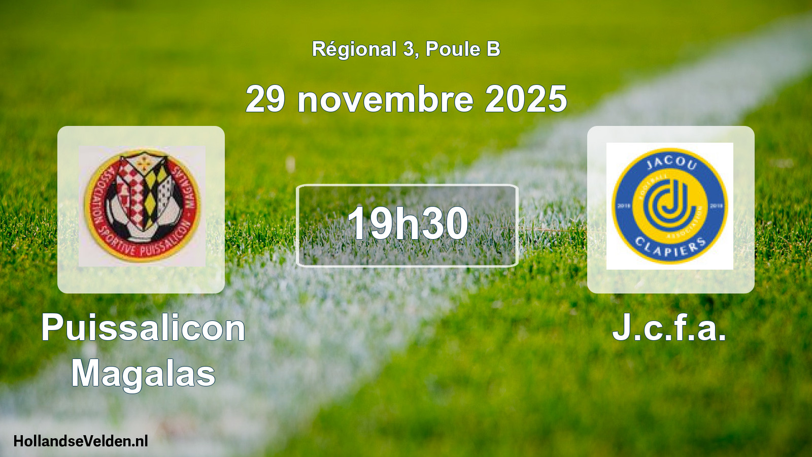 Geplande wedstrijd: Puissalicon Magalas - J.c.f.a. (29 november 2025)