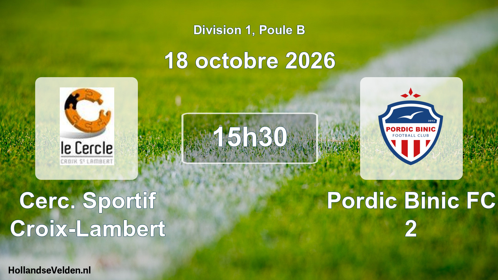 Match programmé: Cerc. Sportif Croix-Lambert - Pordic Binic FC 2 (18 octobre 2026)