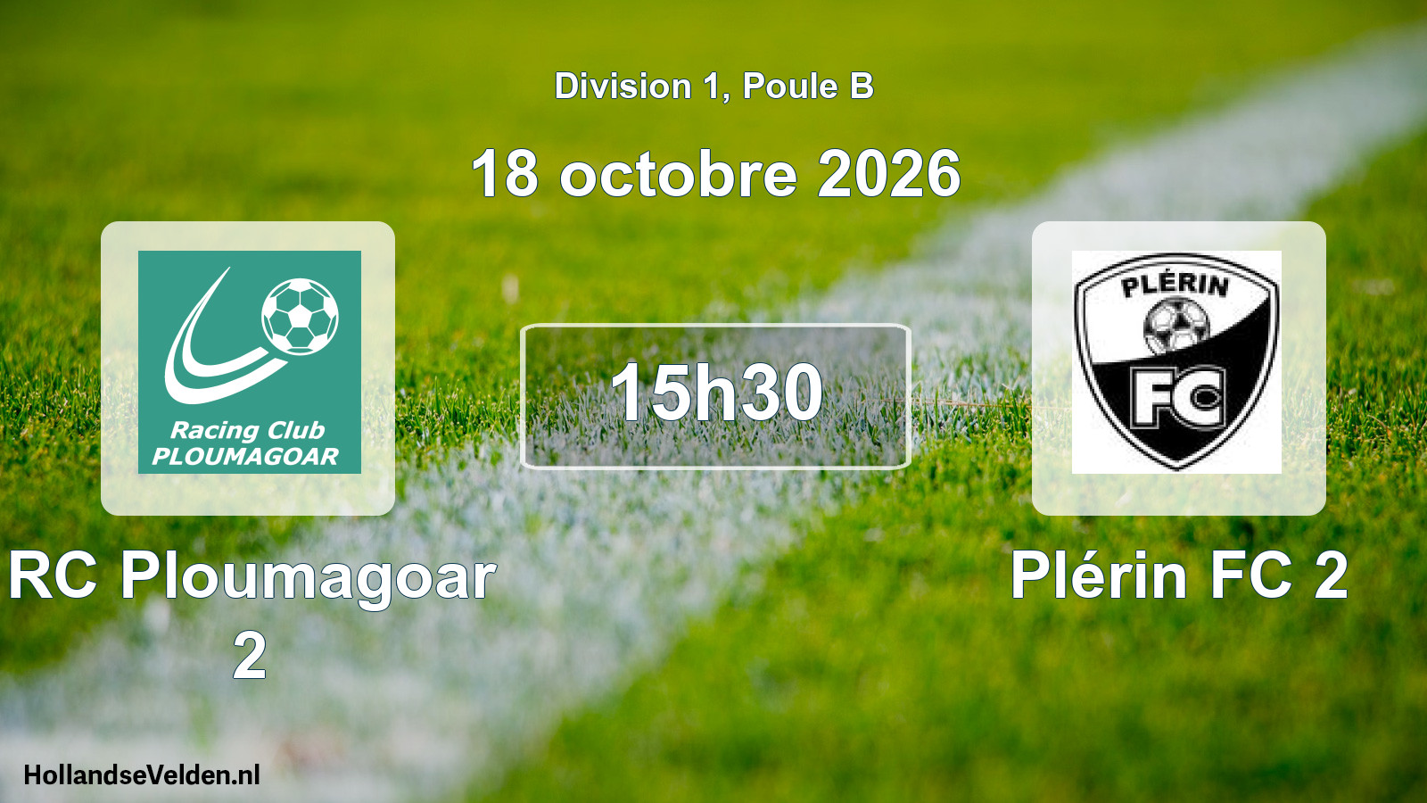 Match programmé: RC Ploumagoar 2 - Plérin FC 2 (18 octobre 2026)
