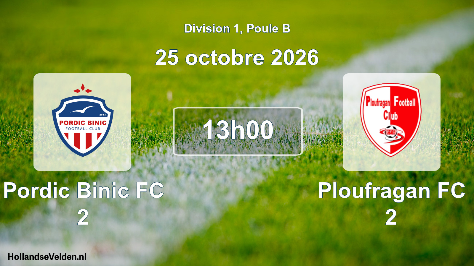 Match programmé: Pordic Binic FC 2 - Ploufragan FC 2 (25 octobre 2026)