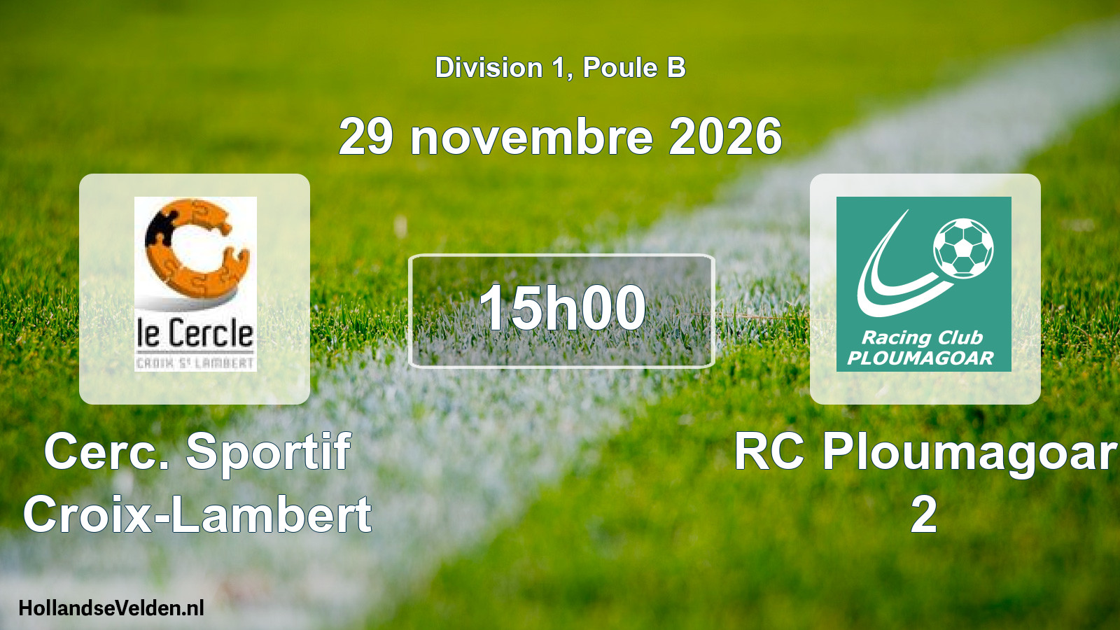 Match programmé: Cerc. Sportif Croix-Lambert - RC Ploumagoar 2 (29 novembre 2026)